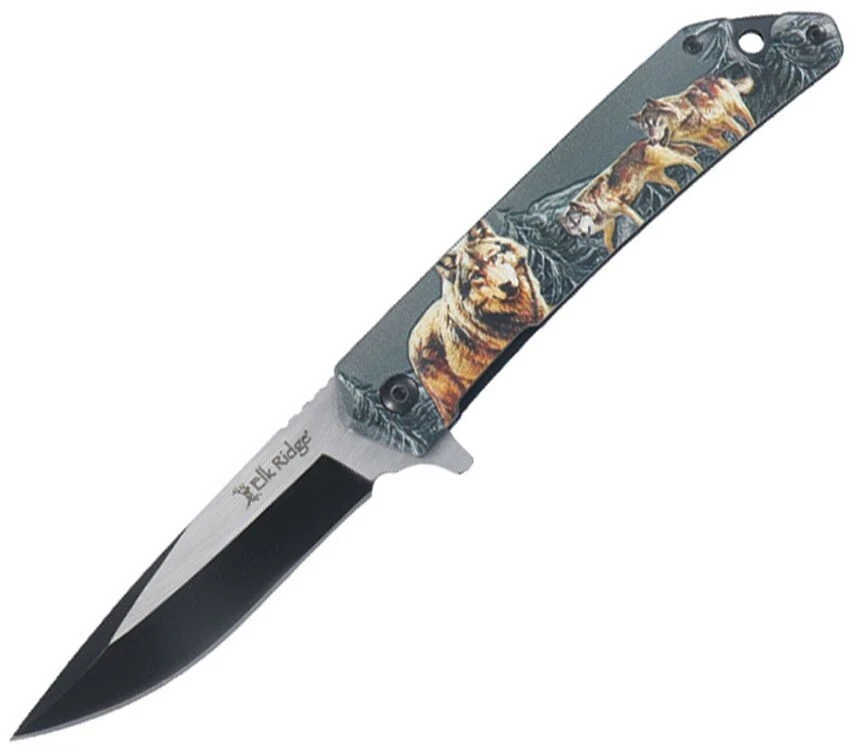 Cuchillo Plegable Elk Ridge Wildlife 3.5" 3Cr13MoV Hoja de Acero Mango Inoxidable Foto 1 de 1