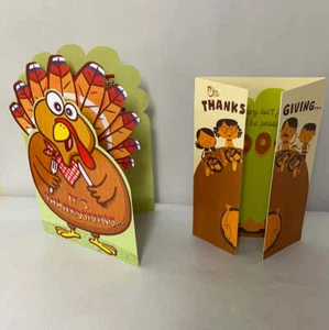 New Lot/2 Thanksgiving Greeting Cards w/out Envelopes - Picture 1 of 3