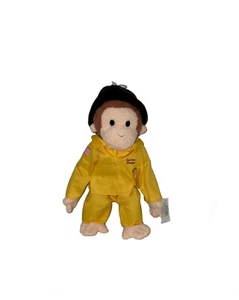 Applause Curious George Fireman Fire Fighter Monkey Plush Stuffed Animal 11” NWT - Picture 1 of 2