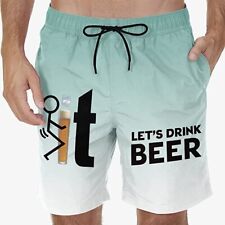 summer short Let's Drink Beer Mens Swim Trunks Quick Dry Funny Print Swim Shorts