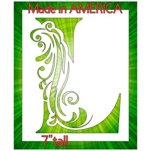 Plantilla de plástico transparente de 6,5"x8" - letra floral del alfabeto L (SCA74) - Imagen 1 de 2