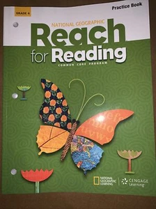 REACH FOR READING, COMMON CORE, GRADE 4 PRACTICE Book *NEW* National Geographic - Picture 1 of 5
