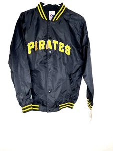 Majestic Genuine Pittsburgh Pirates Youth Satin Jacket Black & Gold Size 14/16 - Picture 1 of 8