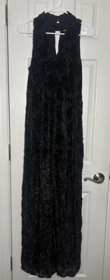 Anthropologie Maeve Women’s Laurette Velvet Jumpsuit Black Floral 6 - Image 1 of 4