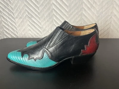 Zapatos sin cordones vintage de cuero de los 80 occidentales para mujer talla 075 únicos Foto 1 de 4