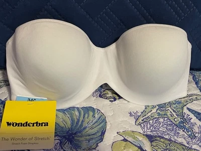 Sujetador push up sin tirantes de espuma elástica Wonderbra de colección 34C blanco - nuevo con etiquetas Foto 1 de 2