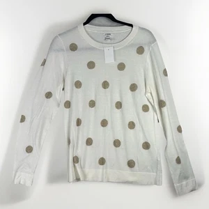 NWT J.Crew Factory Sweater Womens M Metallic Dot Teddie - Picture 1 of 7