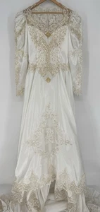 VTG Alfred Angelo Classic Romantic Princess Puffed Victorian Wedding Dress 10 - Picture 1 of 16