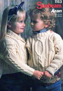 ~  Sirdar Knitting Pattern For Toddler's Aran Sweaters ~ 22" ~ 28" ~ - Picture 1 of 1
