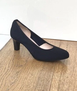 *REDUCED!* Peter Kaiser NANCY Smart Women's Court Shoe in Black Stretch+Leather - Picture 1 of 10
