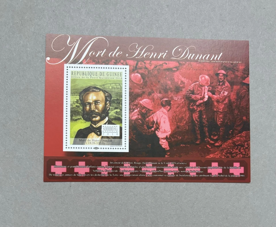 E910. Guinee MNH Famosos Cruz Roja fundador Henry Dunant Organización 2010 Foto 1 de 4