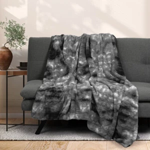 Dreamz Throw Blanket Luxury Tie-dyed Fleece Faux Fur Bed Sofa 500GSm Thick Soft - Picture 1 of 58
