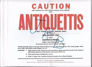 SIGNO DE COLECCIONISTA ANTIGUO~PRECAUCIÓN,ANTIQUEITIS~UNA ENFERMEDAD DESCONOCIDA MÁS VIRULENTA - Imagen 1 de 1