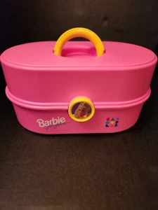 Vtg 90s Barbie Caboodles Makeup Hair Accessory Pink Barbies Doll Case  - Picture 1 of 8
