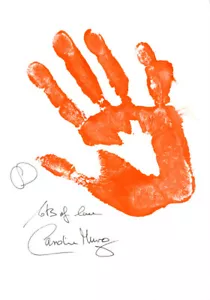 CAROLINE MUNRO SIGNED AUTOGRAPHED ORIGINAL HAND PRINT RARE UNIQUE BECKETT BAS - Picture 1 of 2