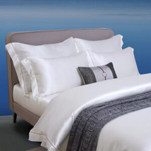 100% Silk 19MM Bedding Set 4pcs Real Silk Quilt Cover Flat Sheet 2 Pillow Shames