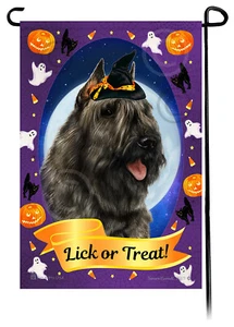 Halloween Garden Flag - Grey Bouvier des Flandres - Picture 1 of 1