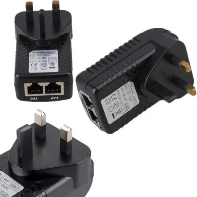 UK Plug POE Injector Power Supply Over Ethernet Adapter POE Device DC 48V 0.5A - Image 1 of 4