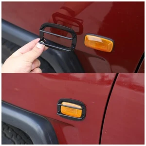 Black Steel Side Turning Signal Light Cover Mesh For T@yota FJ Cruiser 2007-2021 - Picture 1 of 9