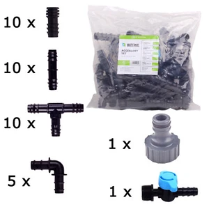 Verbinder SET 16mm Tropfrohr Schlauchverbinder T-Stück Winkel Ventil Kupplung - Bild 1 von 5