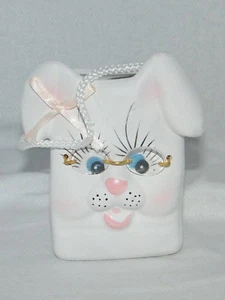 K's Collection : Easter Bunny Ceramic Holiday Decorative Basket w/ Eye Glasses - Picture 1 of 10