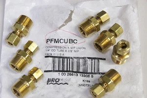 (7) ProFlo PFMCUBC Compression MIP Union 1/4" OD Tube 3/8" MIP Fitting NEW Open - Picture 1 of 2