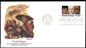 US 2164 Help End Hunger 22c FDC Oct 15, 1985 Fleetwood Cachet F2164-2 - Picture 1 of 2