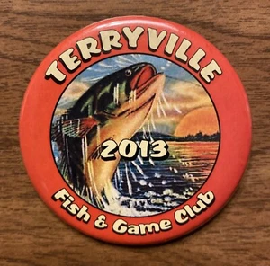 Terryville Fish & Game Club 2013 Pin Botón Deportista Bajo Connecticut CT A6 - Imagen 1 de 8
