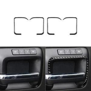 4x Carbon Fiber Door Handle Frame Cover Trim For Silverado GMC SIERRA 2014-2018 - Picture 1 of 14