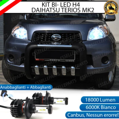 KIT LED H4 6000K CANBUS XENON 18000 LM LUMEN REALI DAIHATSU TERIOS MK2 NO AVARIA - Immagine 1 di 4