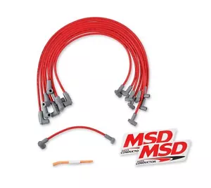 MSD 35599 Rojo 8,5 mm Super Conductor Bujía Juego de Cables SBC Chevy con Tapa HEI - Imagen 1 de 11