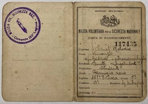 MVSN PICCA BARI 151 LEGIONE COMANDO TESSERA 13 ZONA CC.NN. PUGLIE REGNO D’ITALIA - Picture 1 of 6