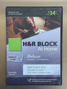 H&R Block at Home 2009 Deluxe Tax Software - Picture 1 of 6
