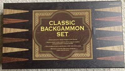 Barnes & Noble Classic High Quality Backgammon Set - Solid Wood - Mint Condition - Image 1 of 4