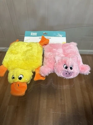 Zippy Paws 2-Pack Tug Toss Squeaky Plush Pig & Duck Pup Dog Toy NEW! - Image 1 of 4