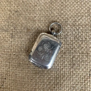 Metall Stempel Siegel Etui Silber Platte Anhänger - Vintage - Bild 1 von 9