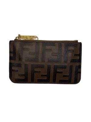 Estojo de cartão FENDI couro marrom feminino 8AP161 AAFM F13VK usado - Imagem 1 de 4