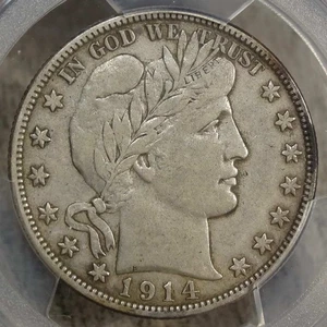 1914-S Barber Half Dollar, Choice Very Fine, PCGS/CAC VF-35 - Picture 1 of 5