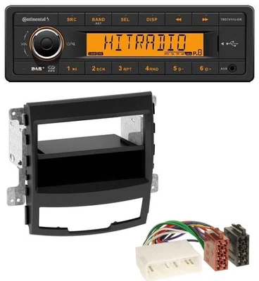 Continental 1DIN DAB MP3 AUX USB Autoradio für SsangYong Korando CK 2010-2013 - Bild 1 von 4