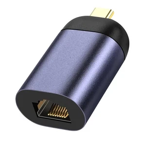 Adaptateur USB-C vers Ethernet Débit 100Mbps Design Compact Gris Foncé - Photo 1 sur 6