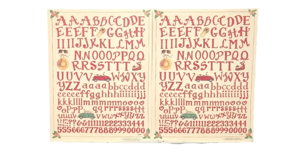 Susan Branch Alphabet Sticker Sheets Lot Of 2 8.5 x 11 Vintage Scrapbook  - Image 1 of 1