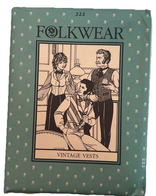 Victorian Men and Women's Vest Sewing Patterns Vintage Folkwear 222 Uncut - Image 1 of 2