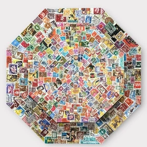 Vintage 1973 Springbok Octagonal Puzzle POSTAGE PAID Stamps 500+pcs Complete - Picture 1 of 13