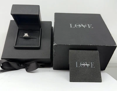 Vera Wang  Love Collection 14kt WG Engagement Ring 1.00ct Princess Cut Center - Image 1 of 4