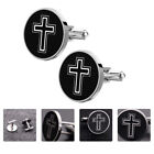 Unique Easter Gift: Black Cross Cufflinks for Men - Imported from France