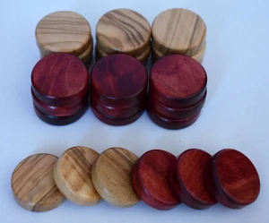 30 Cuadros Pequeños Madera de Olivo 1" Madera de Olivo Natural - Cuadros Color Rojo - Imagen 1 de 2