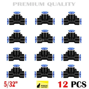 12x Tubo OD 4mm 5/32 T Union Connettore Pneumatico Push In Raccordi Aria - Foto 1 di 3