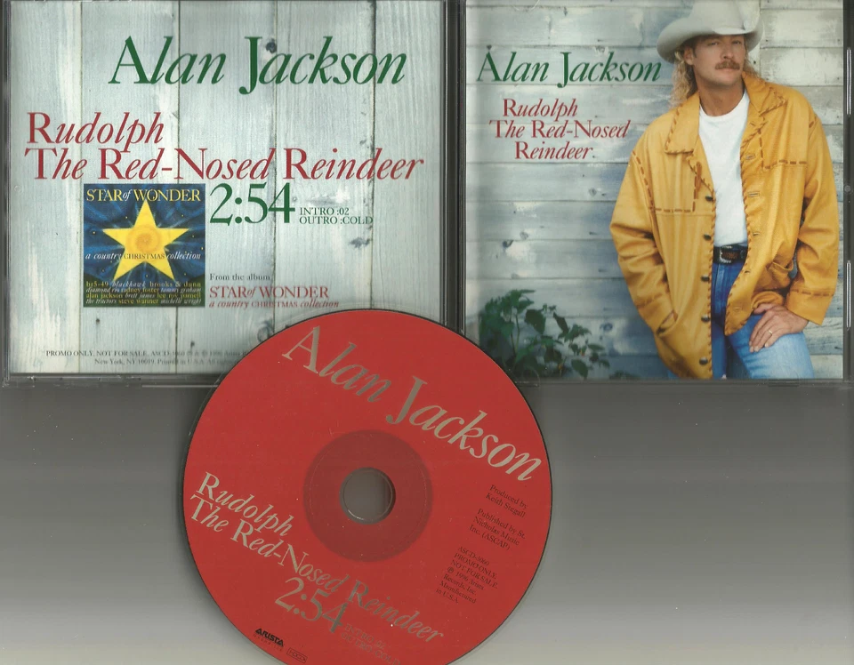 ALAN JACKSON Rudolph the red Nosed Reindeer CHRISTMAS TRK PROMO CD single 1996 - Image 1 of 1