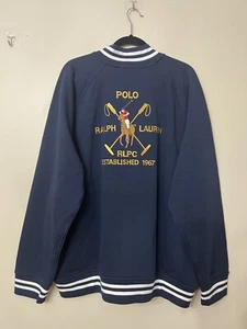 Polo Ralph Lauren Mens 2XL Varsity Baseball letterman Jacket Back Logo NWT - Picture 1 of 7