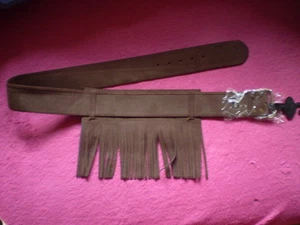 GÜRTEL mit Fransen in Braun oder Schwarz 75 + 95 cm HIPPIE 70er Jahre Party Look - Bild 1 von 4